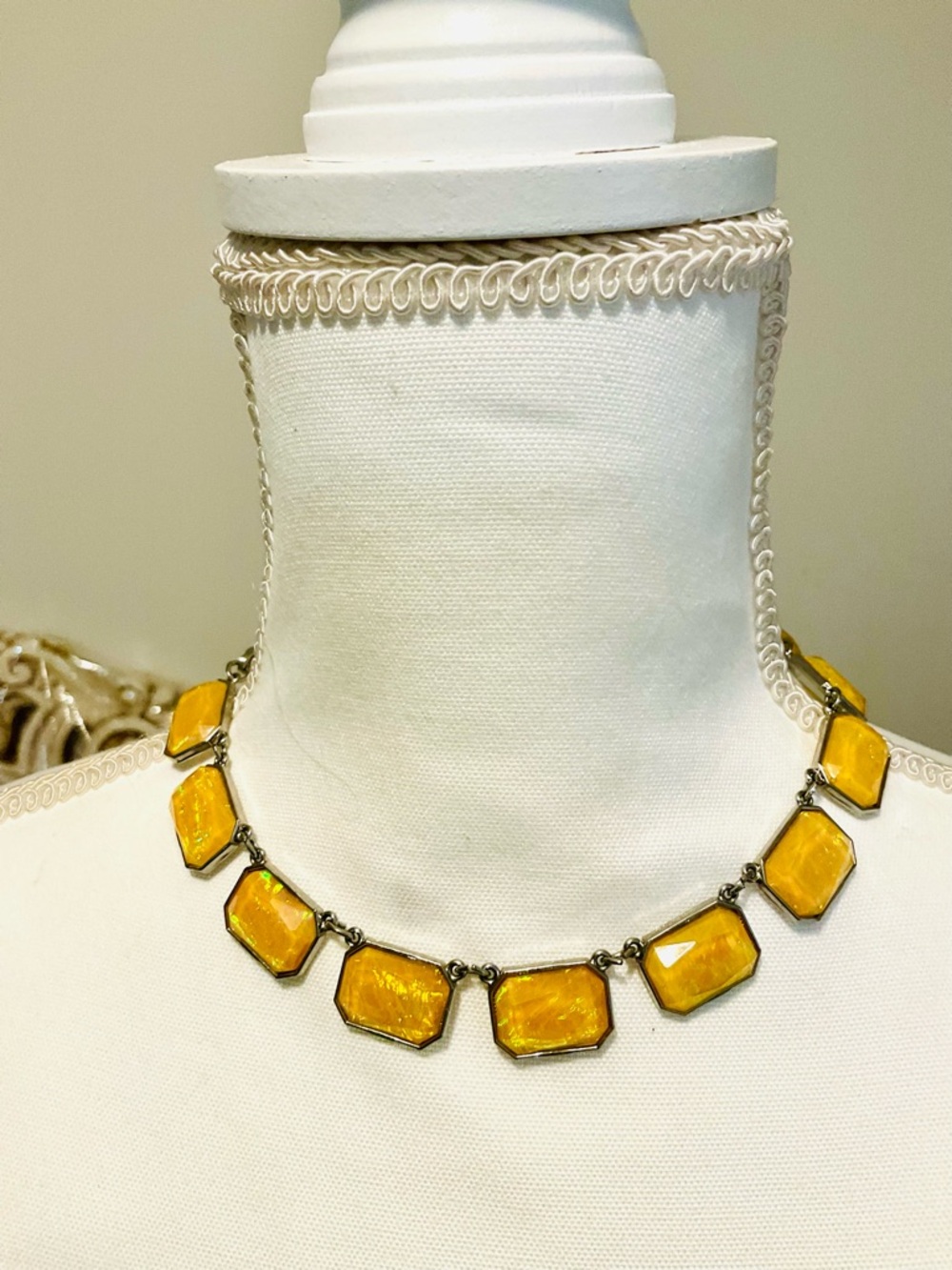 Yellow Geometric Statement Necklace - Women Jewelry